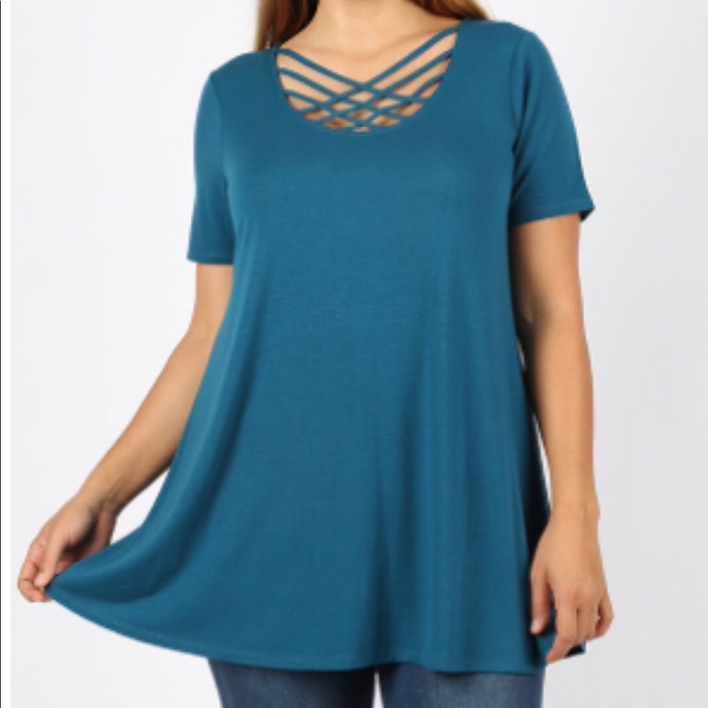 Teal Short Sleeve Top